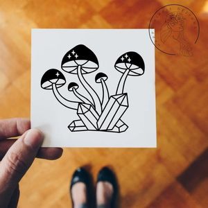 Mushrooms & Crystals Vinyl Decal